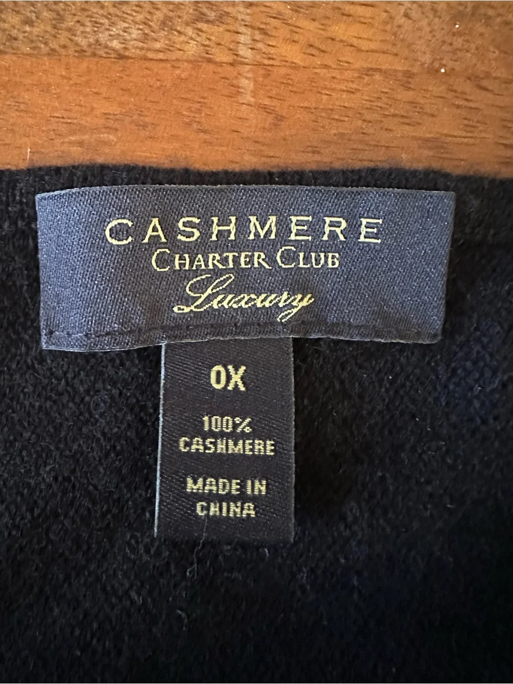 Charter Club is 100% cashmere black sweater size 0X